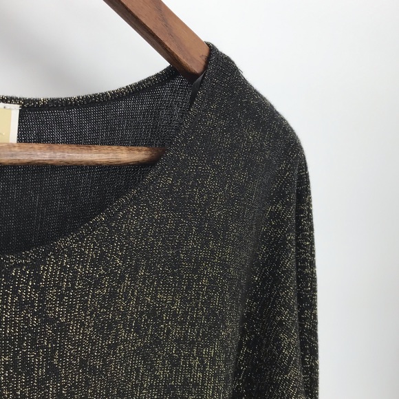 MICHAEL KORS Black Gold Sparkle Sweater X-LargeNWT - Picture 3 of 6